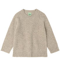 FUB Bluse - Strik - Uld - Oat Melange FUB Bluse - Strik - Uld - Oat Melange