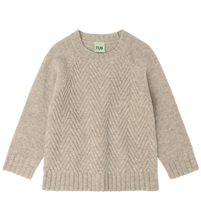 FUB Bluse - Strik - Uld - Oat Melange