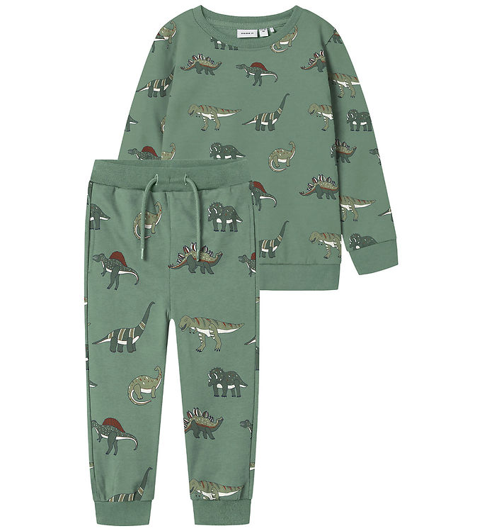 Name It Sweatsæt - NmmNenean - Green Bay m. Dinosaurer