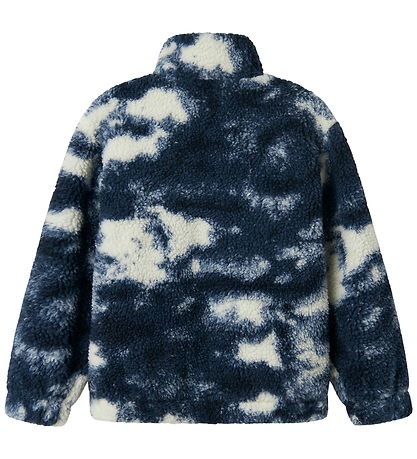 Name It Fleecejakke - Teddy - NkmMilou - Navy Blazer m. Mønster