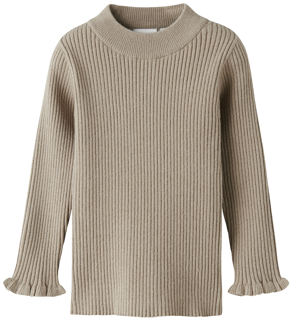 Name It Blouse - Gebreid - Rib - NmfVianna - IJsland Fossiel - Name It - 3 jaar (98) - Shirts