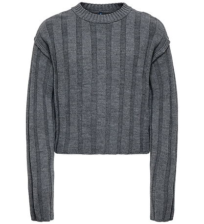 Kids Only Bluse - Strik - KogTessa - Mørkegråmeleret
