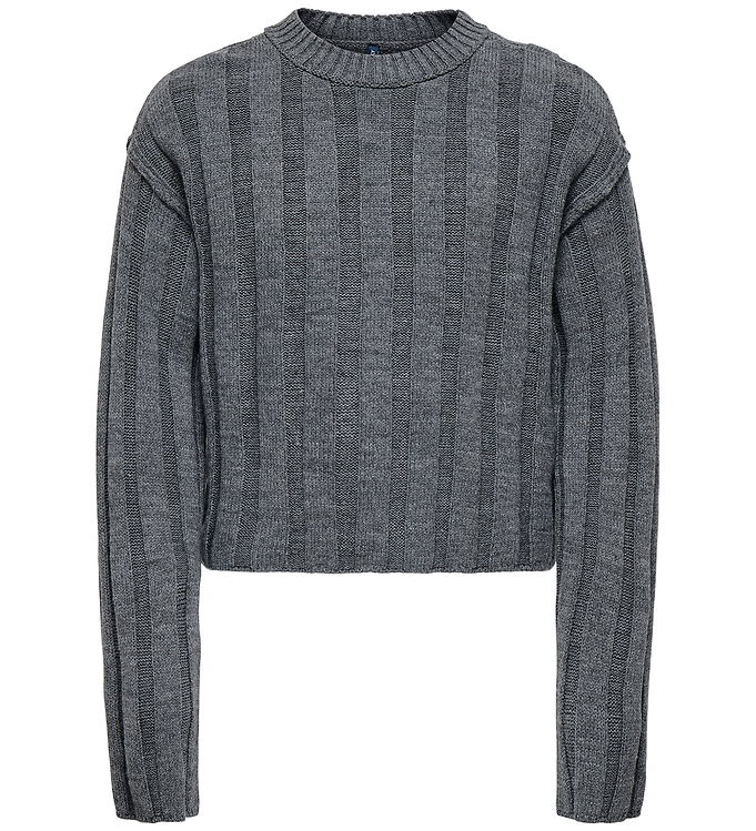 Kids Only Bluse - Strik - KogTessa - Mørkegråmeleret