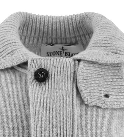 Stone Island Cardigan - Uld/Viskose - Gråmeleret