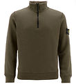 Stone Island Sweatshirt m. Lynlås - Military Green Stone Island Sweatshirt m. Lynlås - Military Green