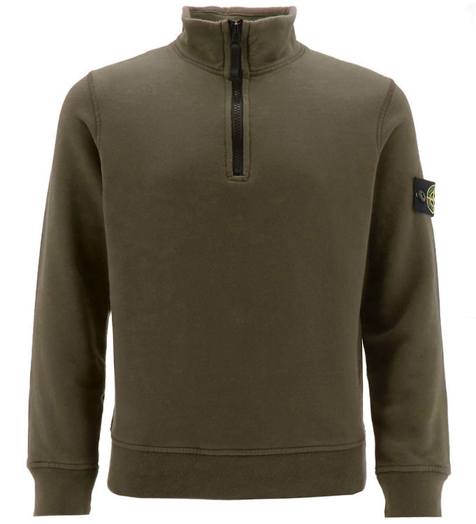 Stone Island Sweatshirt m. Lynlås - Military Green