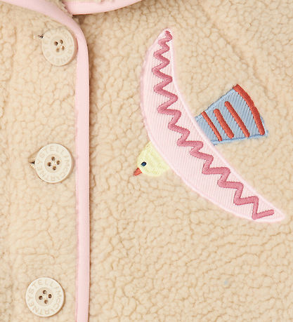 Stella McCartney Kids Fleecejakke - Beige m. Fugle