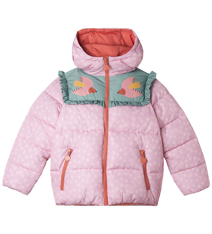 Stella McCartney Kids Dynejakke m. Fleece - Rosa m. Blomster