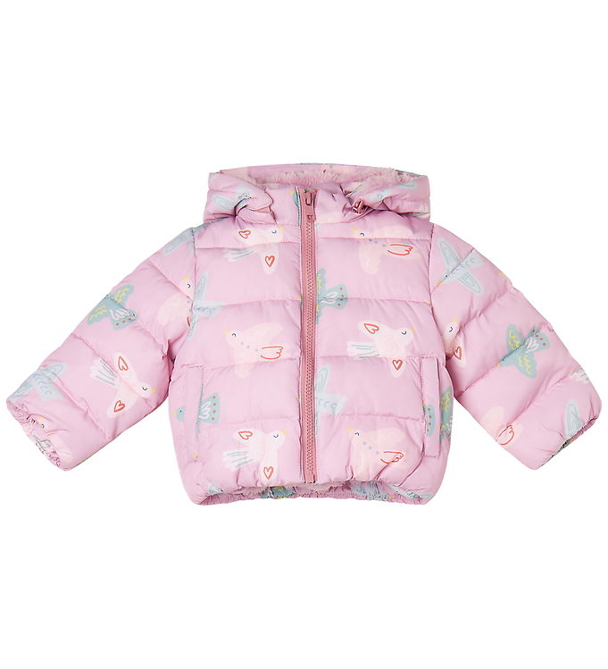 Stella McCartney Kids Dynejakke m. Fleece - Rosa m. Fugle