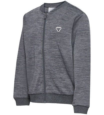 Hummel Cardigan - HmlJr - Uld - Mørkegråmeleret