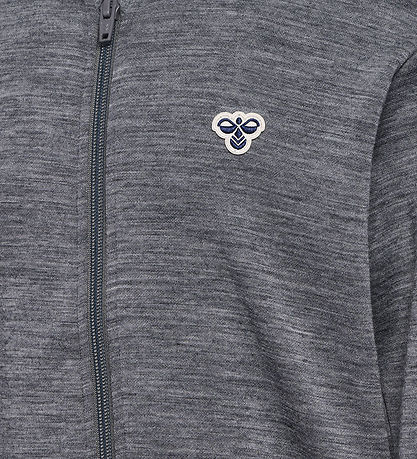 Hummel Cardigan - HmlJr - Uld - Mørkegråmeleret