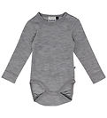 Hummel Bodysuit l/s - HmlMini - Wool - Grey Melange