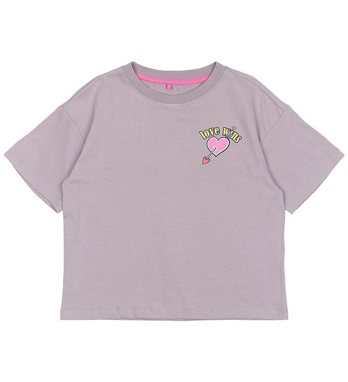The New Oversized T-shirt Gray Ridge Med Love Wins Print - Str.    5-6y 110/116cm