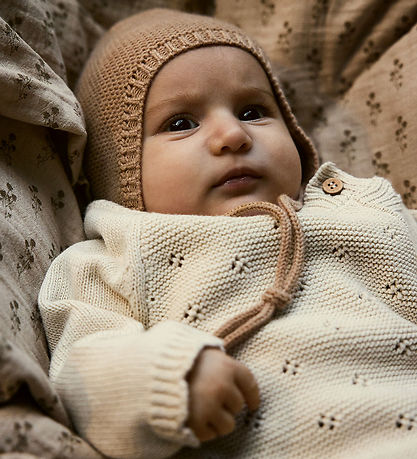 Lil Atelier Bluse - Strik - NbfLaguna - Turtledove m. Hulmønster