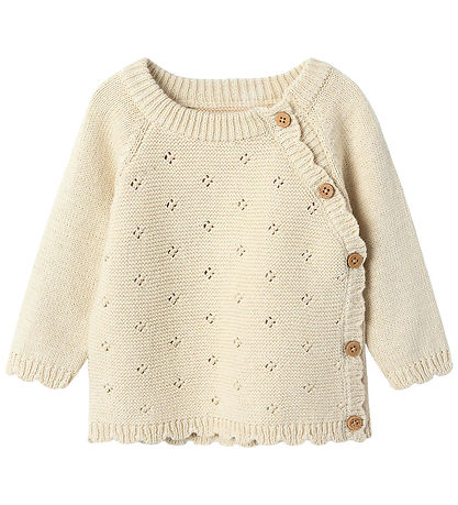 Lil Atelier Bluse - Strik - NbfLaguna - Turtledove m. Hulmønster