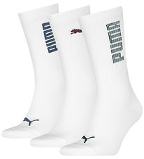 Puma Strømper - Regular Crew - 3-pak - Hvid/Colored Logo Puma Strømper - Regular Crew - 3-pak - Hvid/Colored Logo