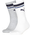 Puma Strømper - Kids Crew - 2-pak - Hvid/Grå/Blå Puma Strømper - Kids Crew - 2-pak - Hvid/Grå/Blå