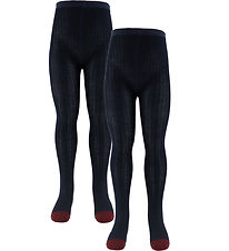 FUB Strømpebukser - Uld - Rib - 2-pak - Dark Navy FUB Strømpebukser - Uld - Rib - 2-pak - Dark Navy