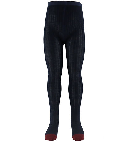 FUB Strømpebukser - Uld - Rib - 2-pak - Dark Navy