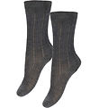 FUB Strømper - Uld - Rib - 2-pak - Dark Beige Melange FUB Strømper - Uld - Rib - 2-pak - Dark Beige Melange