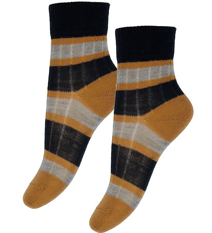 FUB Strømper - Uld - Rib - 2-pak - Dark Navy