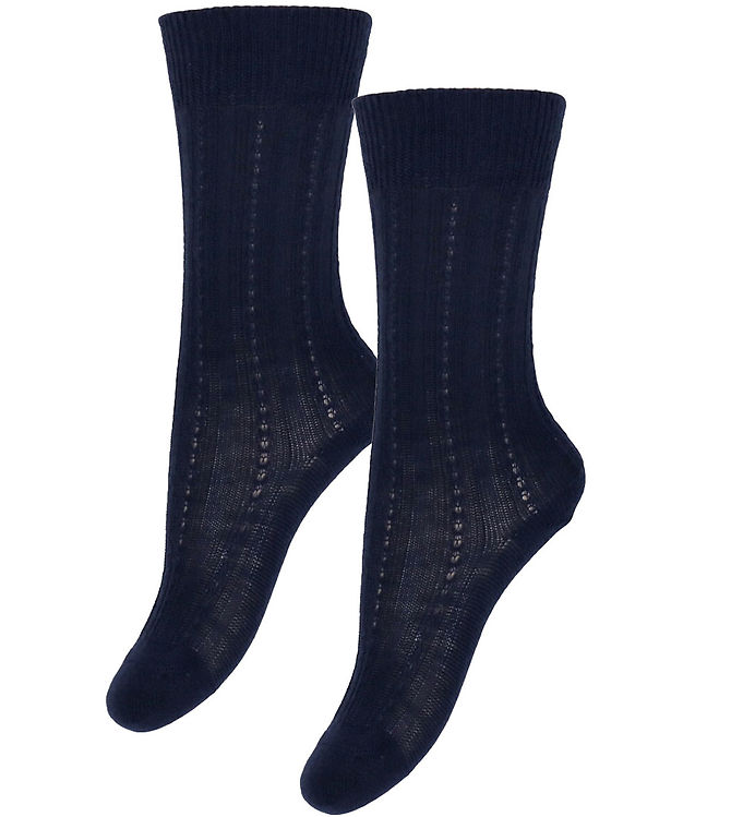 FUB Strømper - Uld - Rib - 2-pak - Dark Navy