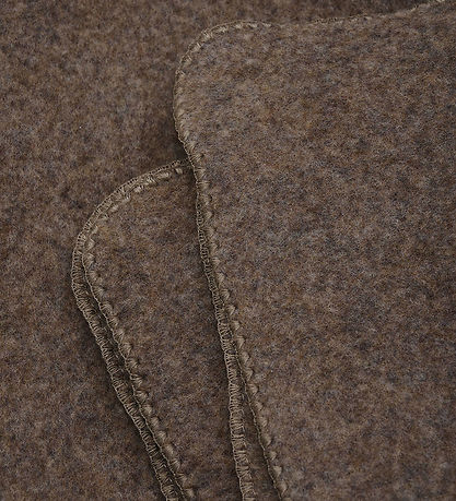 Huttelihut Tæppe - Uldfleece - 85x85 cm - Brown Melange