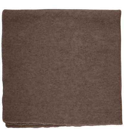 Huttelihut Tæppe - Uldfleece - 85x85 cm - Brown Melange