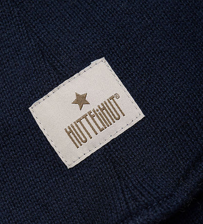 Huttelihut Elefanthue - 2-lags - Uld - Strik - Dark Navy