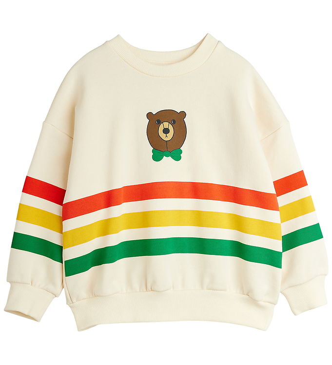 Mini Rodini Sweatshirt - Bear Stripe - Off-White