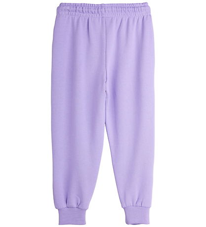 Mini Rodini Sweatpants - Cat With Bowtie Chenille - Lilla