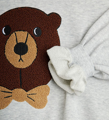 Mini Rodini Sweatshirt - Bear Chenille - Gråmeleret