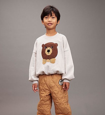 Mini Rodini Sweatshirt - Bear Chenille - Gråmeleret