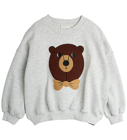 Mini Rodini Sweatshirt - Bear Chenille - Gråmeleret