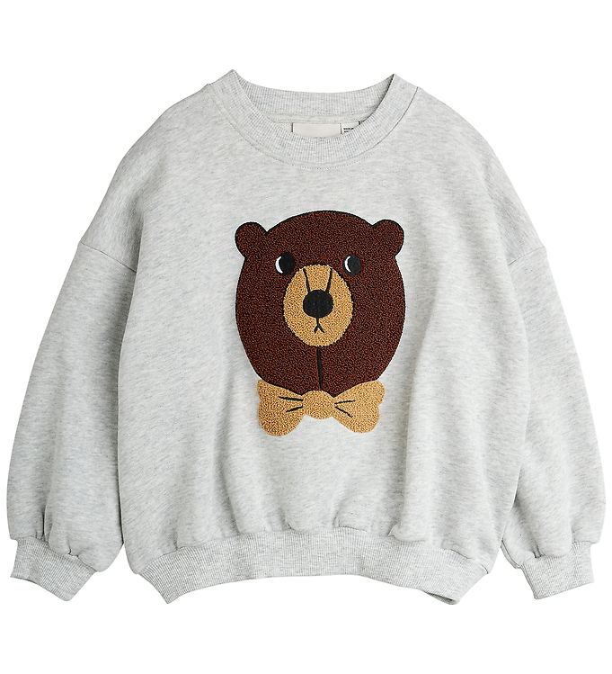 Mini Rodini Sweatshirt - Bear Chenille - Gråmeleret