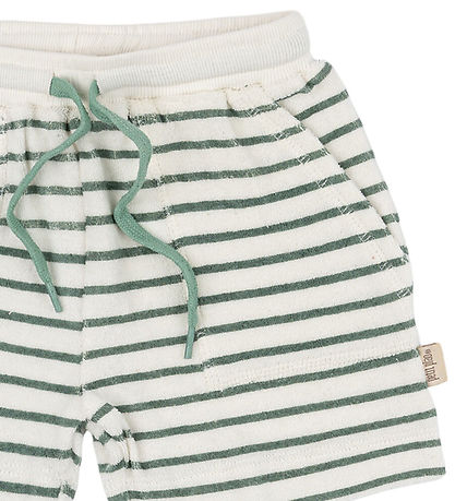 Petit Piao Sweatshorts - Frotté - Pocket - Off white/green