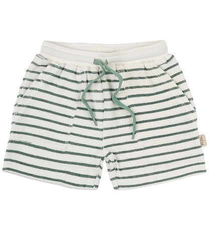 Petit Piao Sweatshorts - Frotté - Pocket - Off white/green