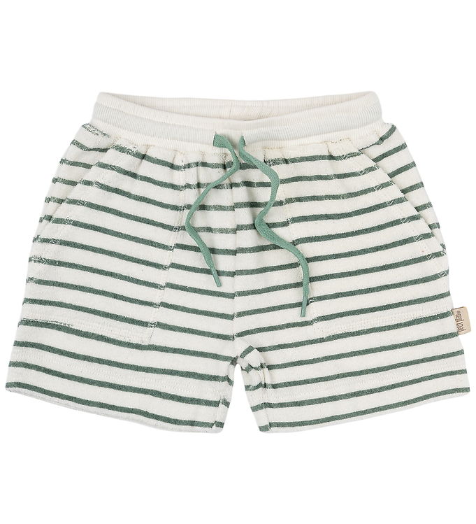 Petit Piao Sweatshorts - Frotté - Pocket - Off white/green