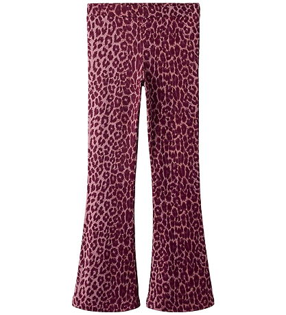 Name It Bukser - NkfNuni - Grape Shake m. Leopardprint