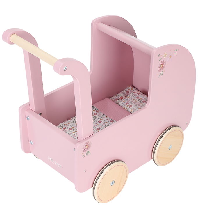 Little Dutch Dukkevogn - Træ - Rosa
