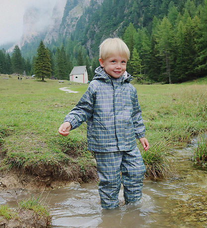 Konges Sløjd Regntøj m. Seler/Fleece - Palme - Laurel Blue Check