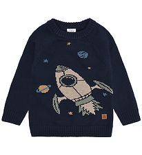 Hust and Claire Bluse - Strik - Pelle - More Navy Hust and Claire Bluse - Strik - Pelle - More Navy