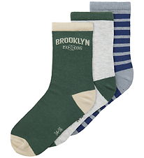 Name It Strømper - NkmNols - 3-pak - Grey Melange/Garden Topiary Name It Strømper - NkmNols - 3-pak - Grey Melange/Garden Topiary