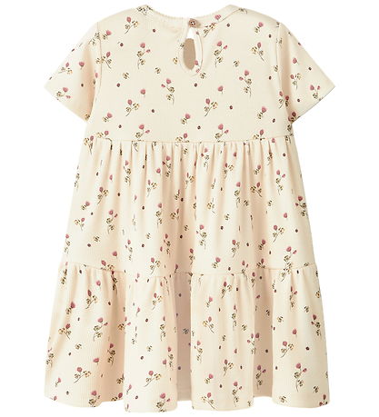 Lil Atelier Kjole - Rib - NmfLavo -Turtledove m. Roser