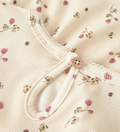 Lil Atelier Kjole - Rib - NmfLavo -Turtledove m. Roser