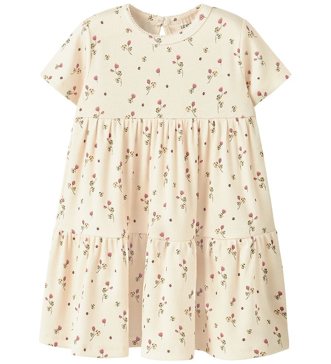 Lil' Atelier Kjole Turtledove Med Blomsterprint - Str. 3y 98cm