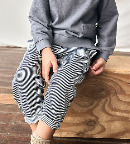 Lil' Atelier Bukser - Loose - NbmKasper - Dark Blue Denim/Hvid