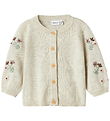 Name It Cardigan - Strik - NbfNussy - Peyote Melange m. Blomster Name It Cardigan - Strik - NbfNussy - Peyote Melange m. Blomster