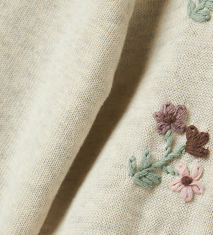 Name It Cardigan - Strik - NbfNussy - Peyote Melange m. Blomster