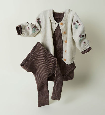 Name It Cardigan - Strik - NbfNussy - Peyote Melange m. Blomster